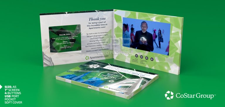 LCD Greeting Card and Video Brochure showcasing innovative video-in-print marketing solutions.