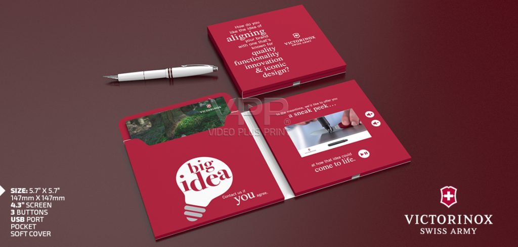 Large-format Video Folder with oversized screen