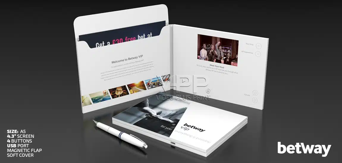 Executive presentation video folder with 4.3-inch LCD display