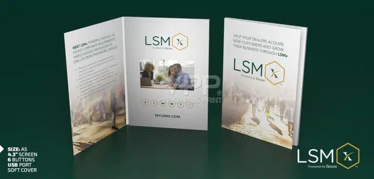 Elegant video brochure with matte finish and LCD screen