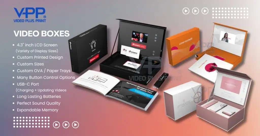 Elegant video box showcasing luxury product presentation