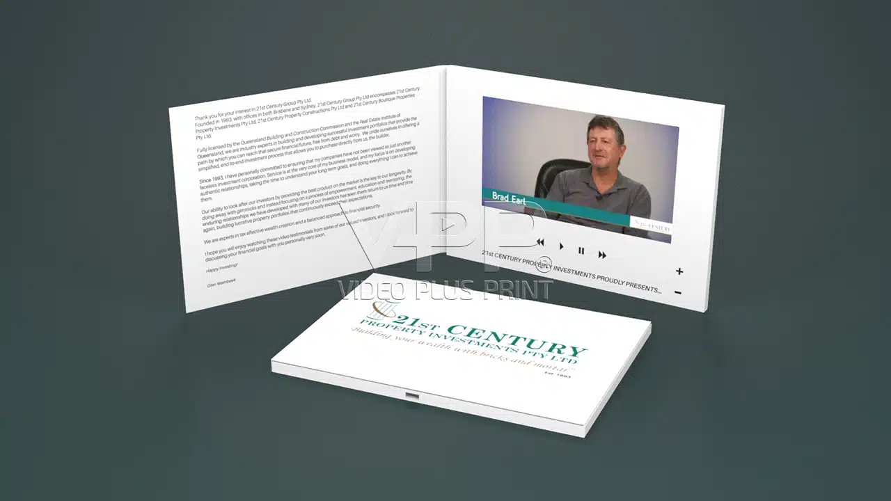Video Brochures displaying custom brand messaging