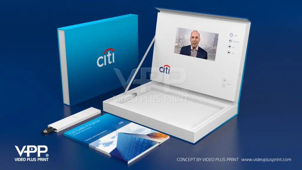 Custom printed video box with embedded screen display