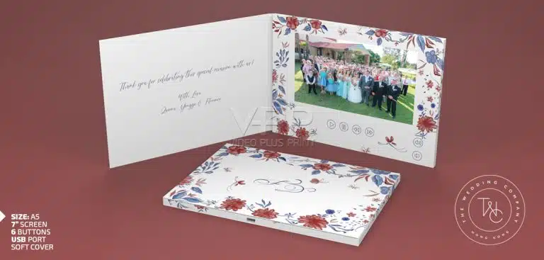 Video Brochures with interactive control buttons for a wedding.